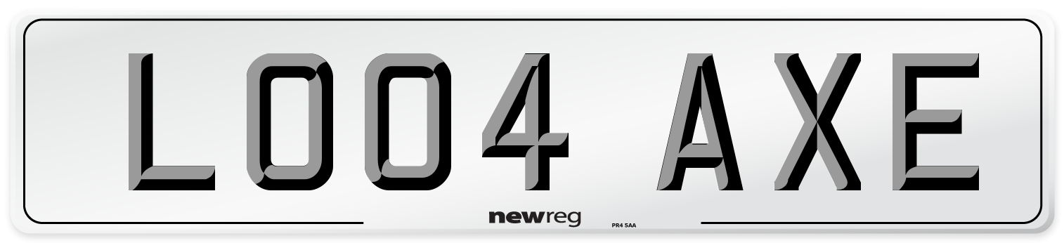 LO04 AXE Number Plate from New Reg